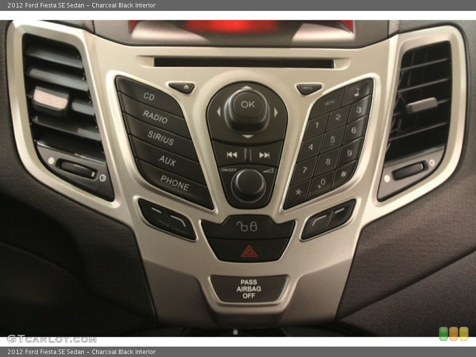 Charcoal Black Interior Controls for the 2012 Ford Fiesta SE Sedan #75763262