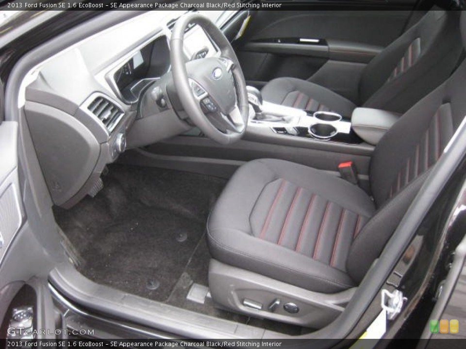 SE Appearance Package Charcoal Black/Red Stitching Interior Photo for the 2013 Ford Fusion SE 1.6 EcoBoost #75763673