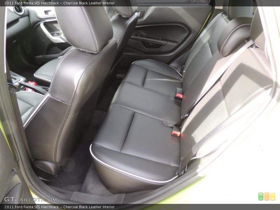 Charcoal Black Leather Interior Rear Seat for the 2011 Ford Fiesta SES Hatchback #75764474