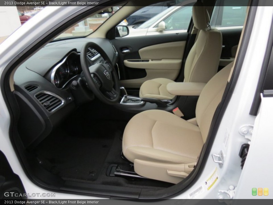 Black/Light Frost Beige Interior Front Seat for the 2013 Dodge Avenger SE #75765638