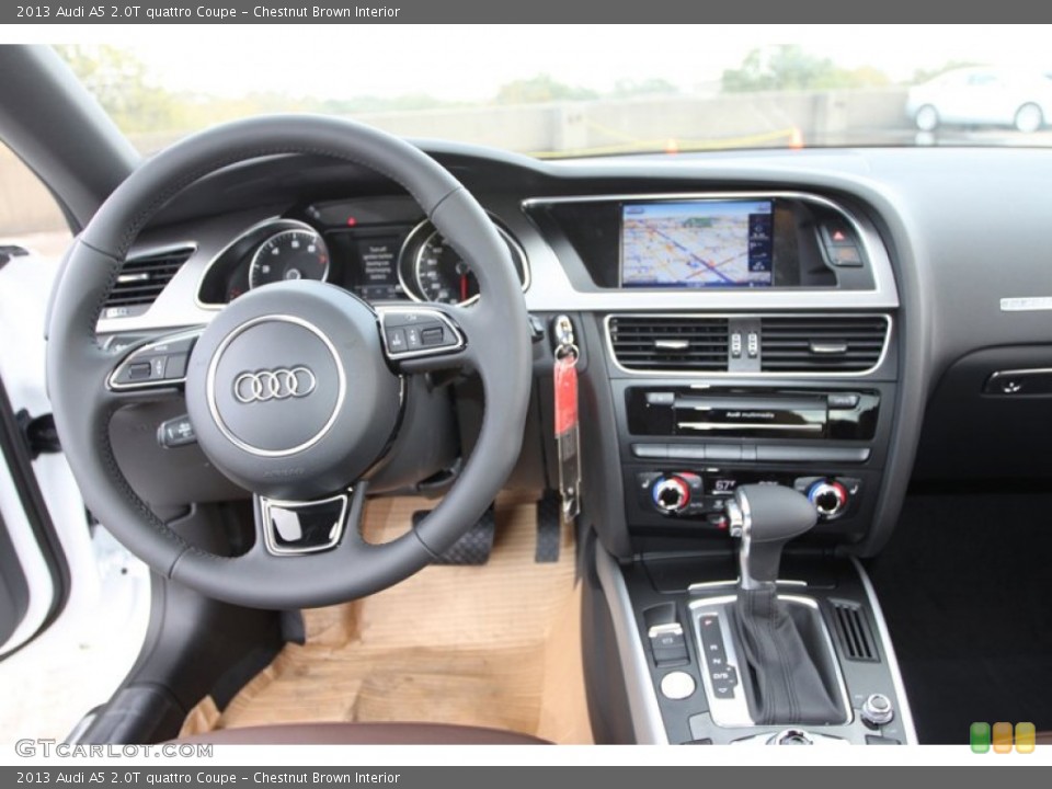 Chestnut Brown Interior Dashboard for the 2013 Audi A5 2.0T quattro Coupe #75768455