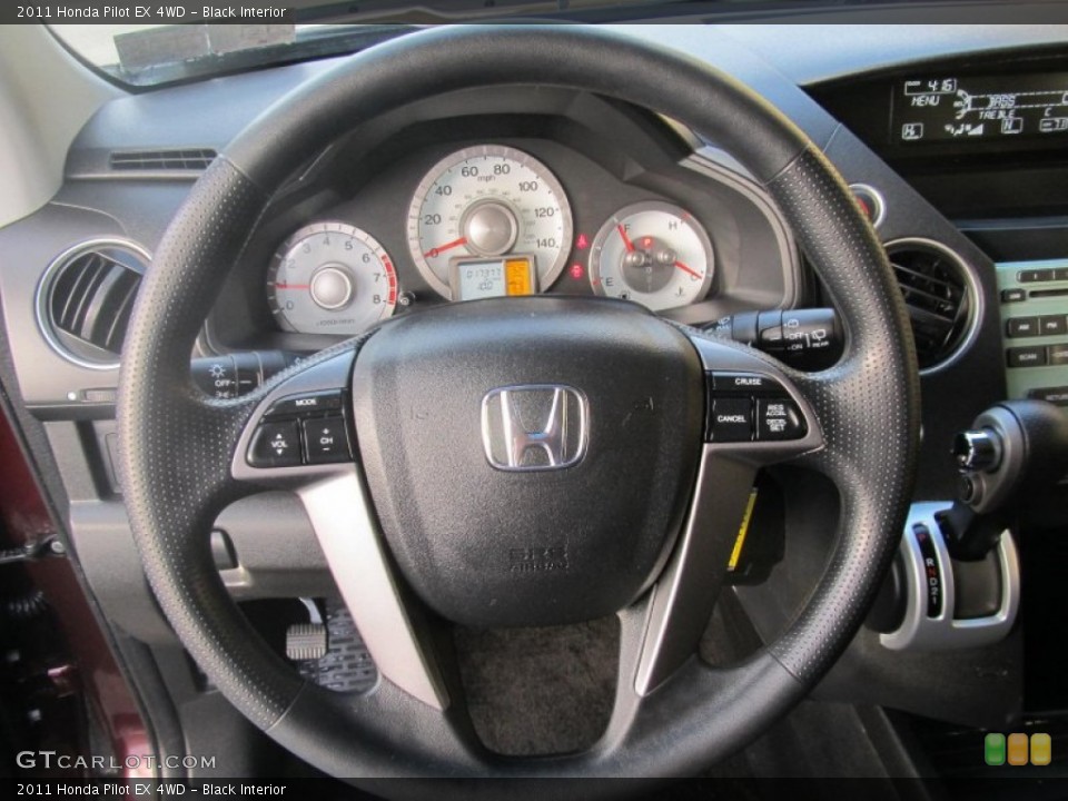 Black Interior Steering Wheel for the 2011 Honda Pilot EX 4WD #75770462