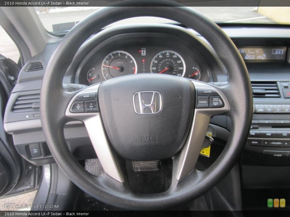 Black Interior Steering Wheel for the 2010 Honda Accord LX-P Sedan #75770969