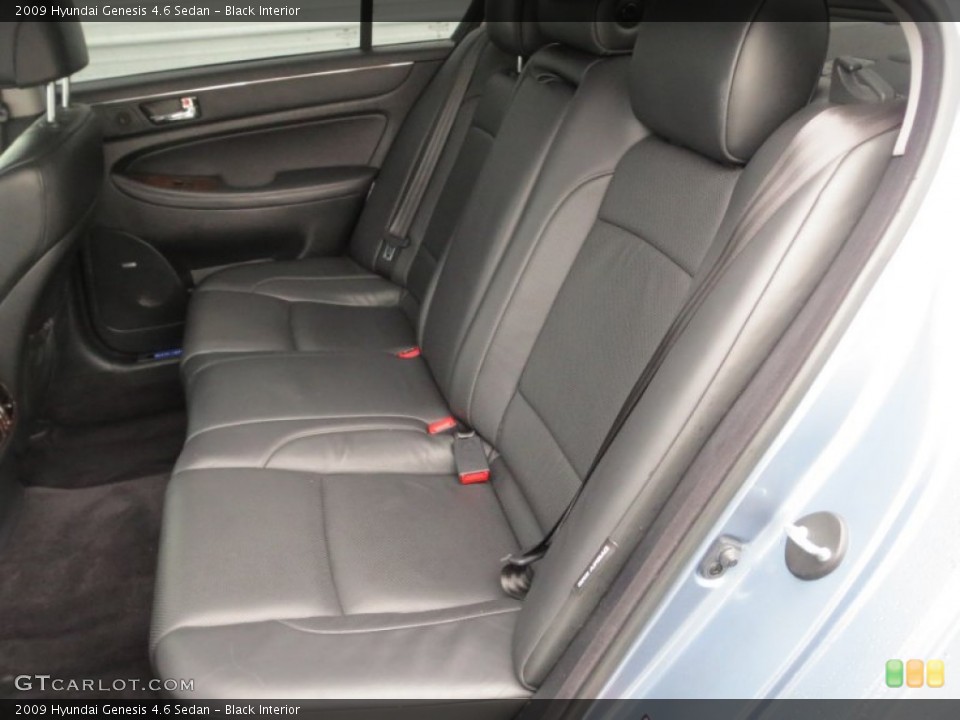 Black Interior Rear Seat for the 2009 Hyundai Genesis 4.6 Sedan #75773722