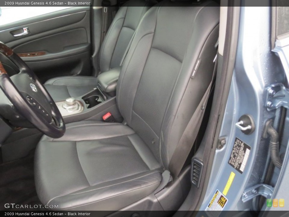 Black Interior Front Seat for the 2009 Hyundai Genesis 4.6 Sedan #75773750