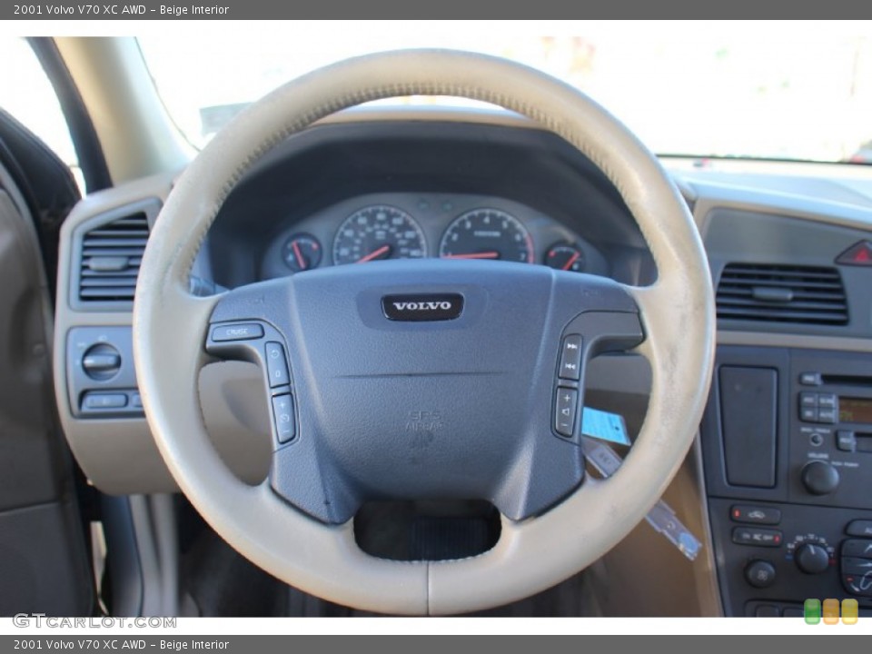 Beige Interior Steering Wheel for the 2001 Volvo V70 XC AWD #75773996