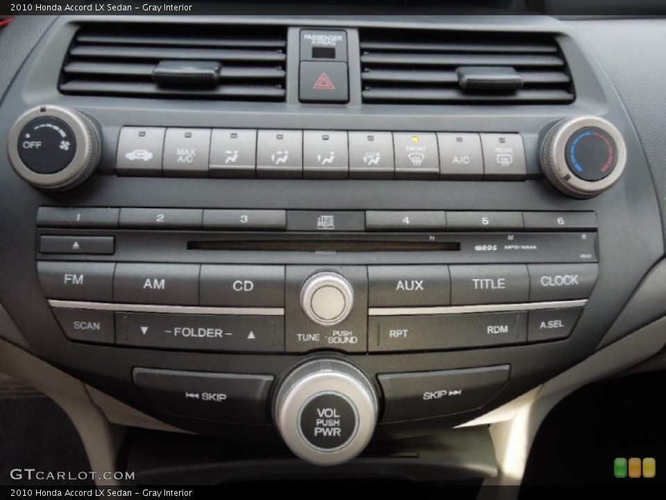 Gray Interior Controls for the 2010 Honda Accord LX Sedan #75776891