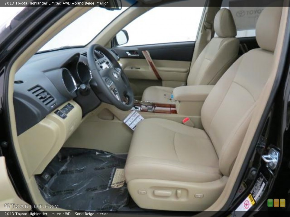 Sand Beige Interior Front Seat for the 2013 Toyota Highlander Limited 4WD #75779295