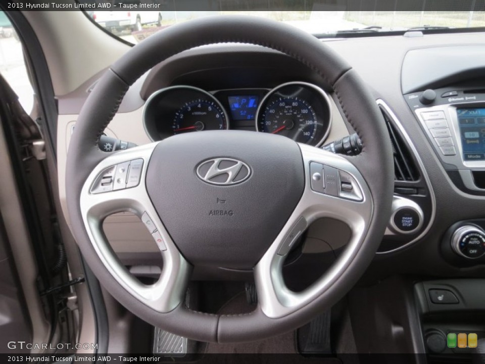 Taupe Interior Steering Wheel for the 2013 Hyundai Tucson Limited AWD #75779411
