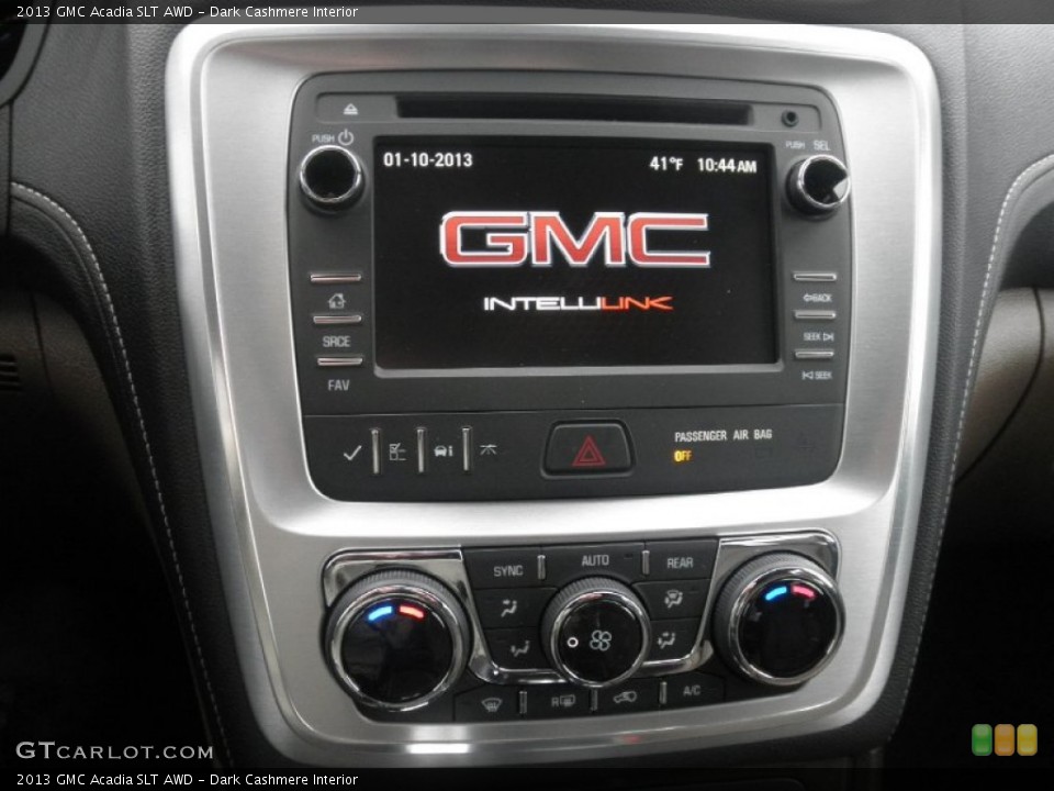 Dark Cashmere Interior Controls for the 2013 GMC Acadia SLT AWD #75781406