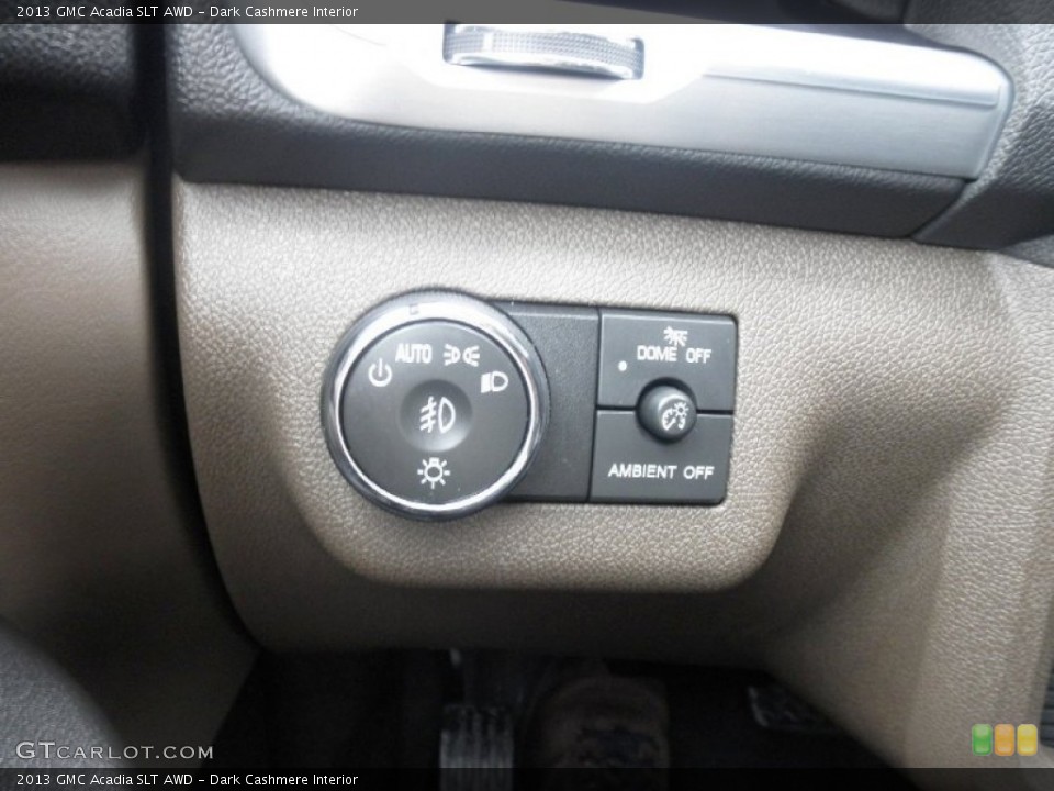 Dark Cashmere Interior Controls for the 2013 GMC Acadia SLT AWD #75781484