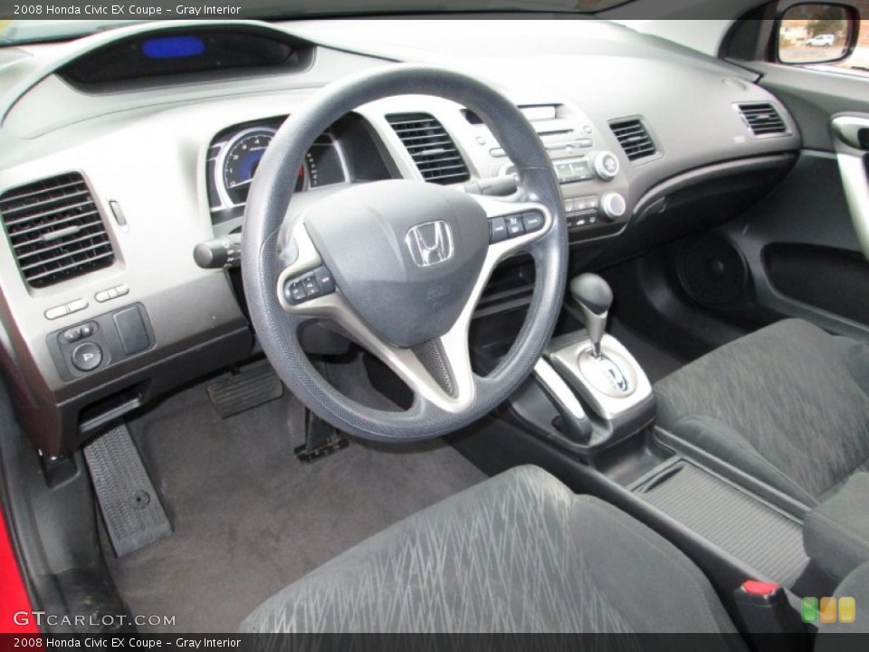 Gray Interior Prime Interior for the 2008 Honda Civic EX Coupe #75789448