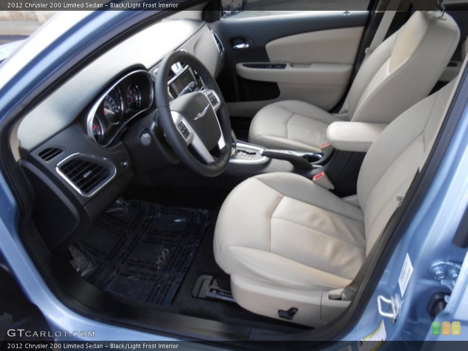 Black/Light Frost Interior Front Seat for the 2012 Chrysler 200 Limited Sedan #75789984