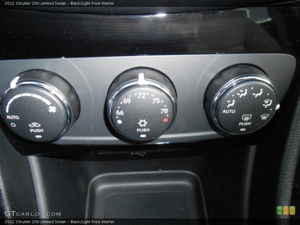 Black/Light Frost Interior Controls for the 2012 Chrysler 200 Limited Sedan #75790219