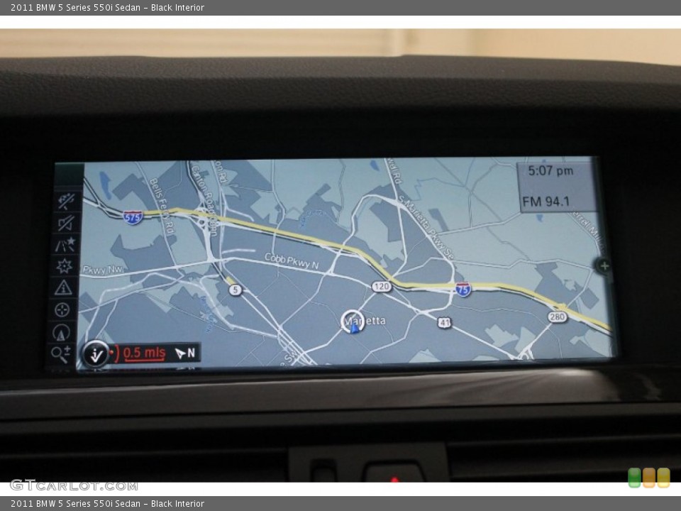 Black Interior Navigation for the 2011 BMW 5 Series 550i Sedan #75803117