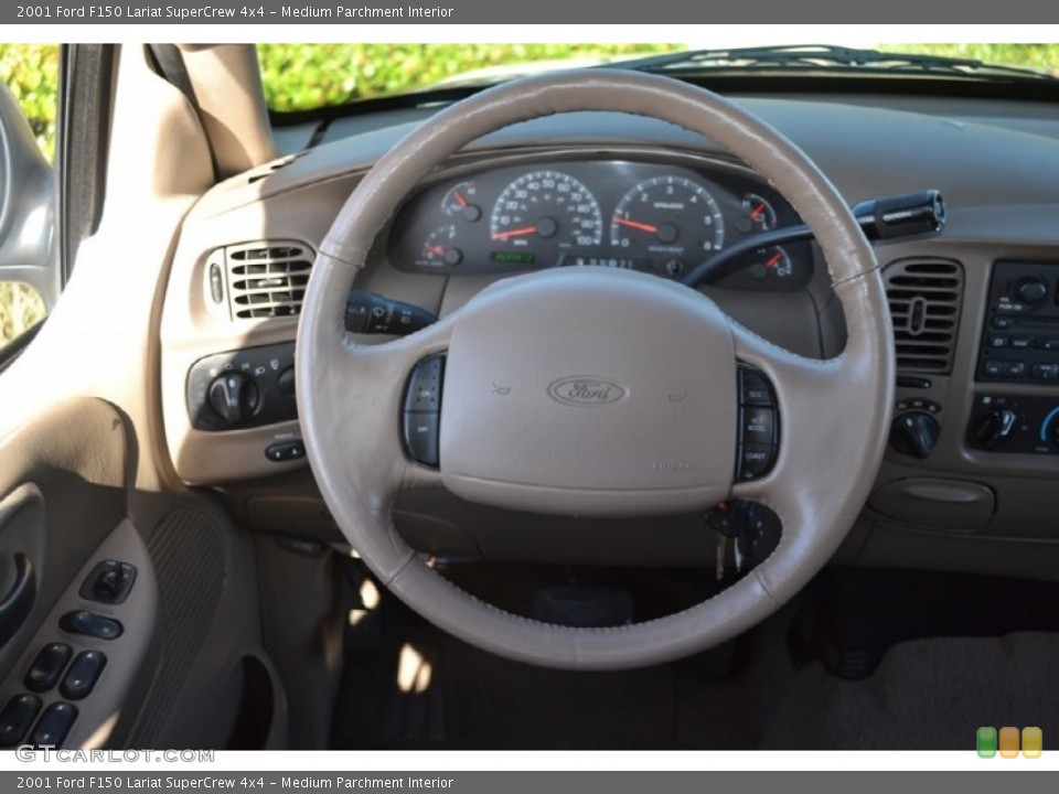 Medium Parchment Interior Steering Wheel for the 2001 Ford F150 Lariat SuperCrew 4x4 #75804247