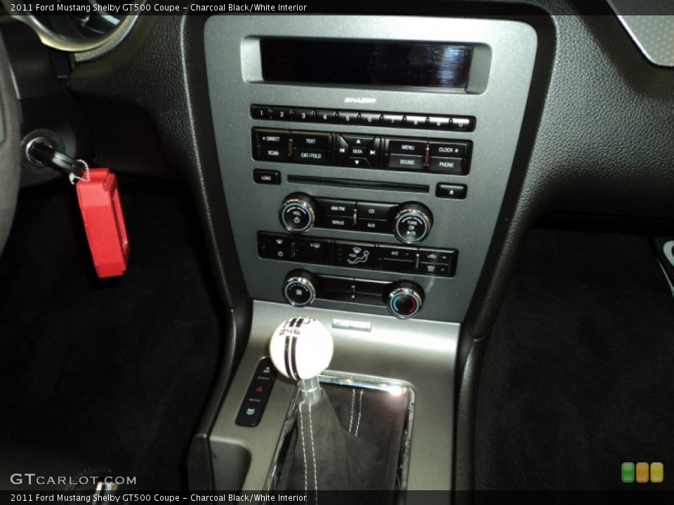 Charcoal Black/White Interior Controls for the 2011 Ford Mustang Shelby GT500 Coupe #75804452