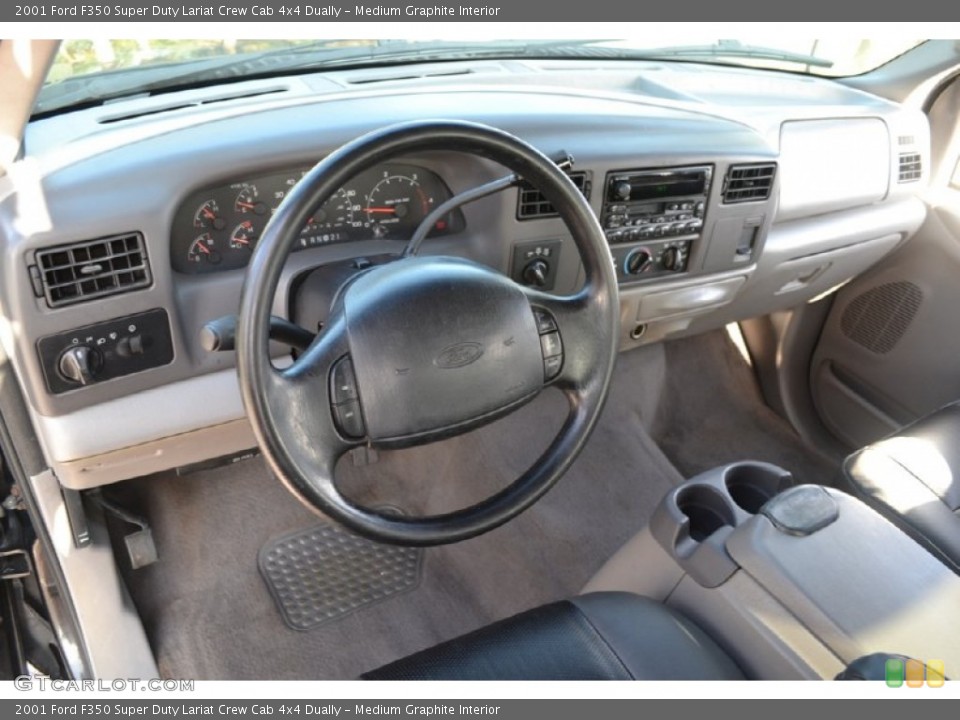 Medium Graphite Interior Dashboard for the 2001 Ford F350 Super Duty Lariat Crew Cab 4x4 Dually #75805384