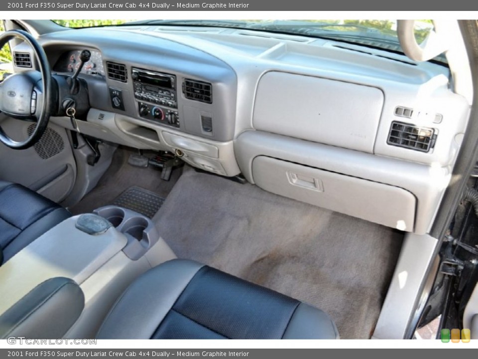 Medium Graphite Interior Dashboard for the 2001 Ford F350 Super Duty Lariat Crew Cab 4x4 Dually #75805398