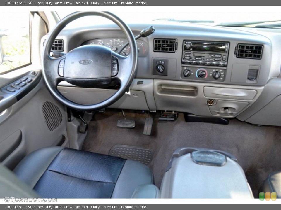 Medium Graphite Interior Dashboard for the 2001 Ford F350 Super Duty Lariat Crew Cab 4x4 Dually #75805735