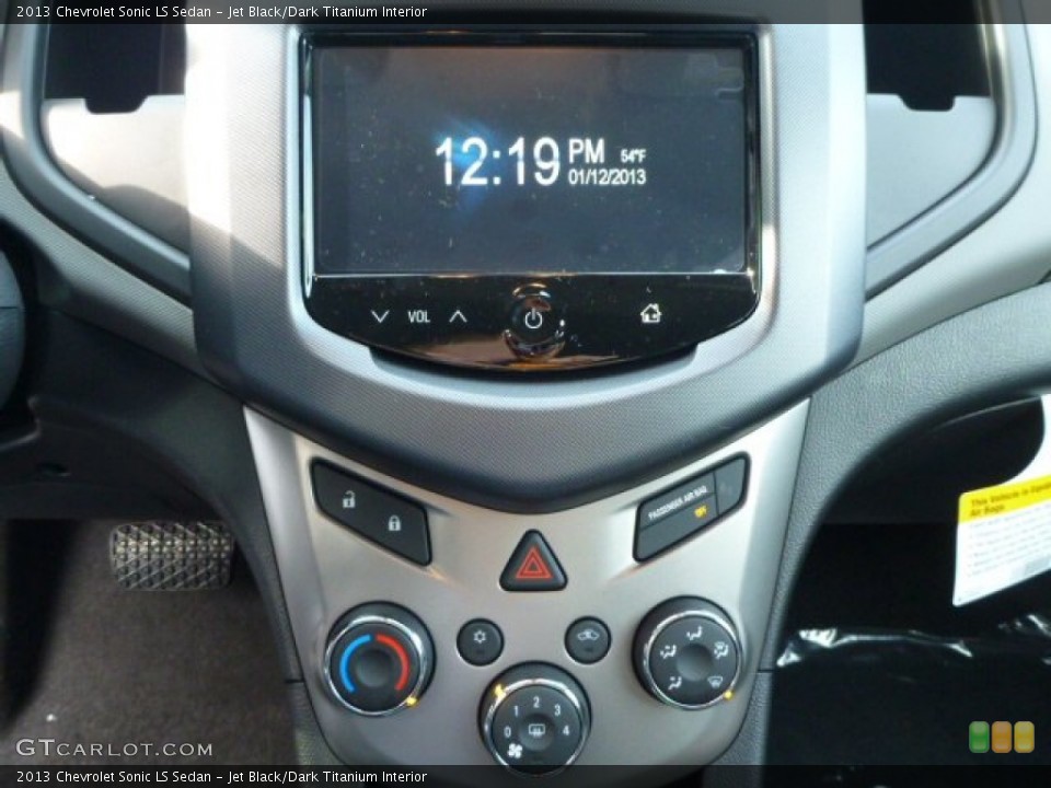 Jet Black/Dark Titanium Interior Controls for the 2013 Chevrolet Sonic LS Sedan #75806122