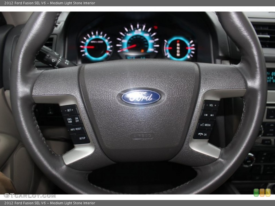 Medium Light Stone Interior Steering Wheel for the 2012 Ford Fusion SEL V6 #75806470