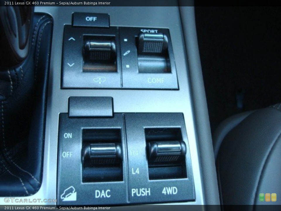 Sepia/Auburn Bubinga Interior Controls for the 2011 Lexus GX 460 Premium #75807661