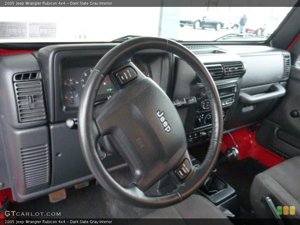 Dark Slate Gray Interior Steering Wheel for the 2005 Jeep Wrangler Rubicon 4x4 #75808858