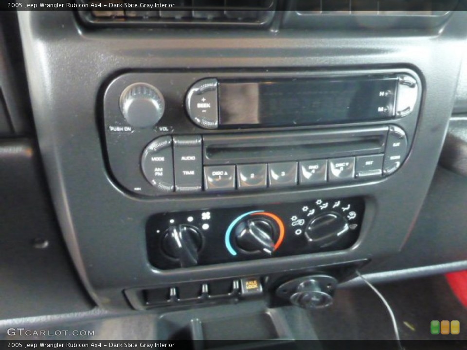 Dark Slate Gray Interior Controls for the 2005 Jeep Wrangler Rubicon 4x4 #75808966