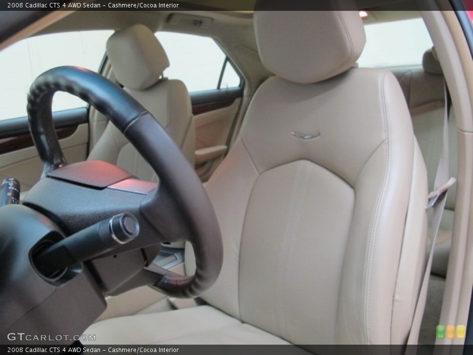 Cashmere/Cocoa Interior Front Seat for the 2008 Cadillac CTS 4 AWD Sedan #75809736