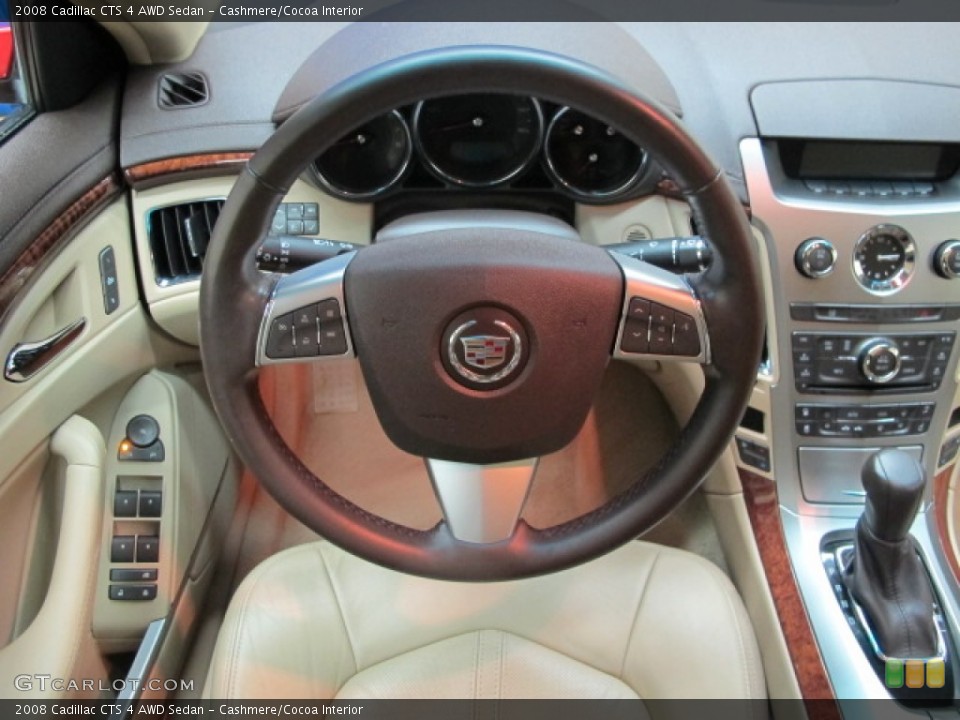 Cashmere/Cocoa Interior Steering Wheel for the 2008 Cadillac CTS 4 AWD Sedan #75809863