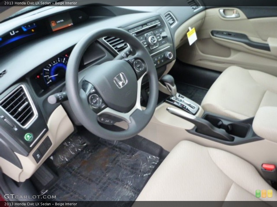 Beige Interior Prime Interior for the 2013 Honda Civic LX Sedan #75809960