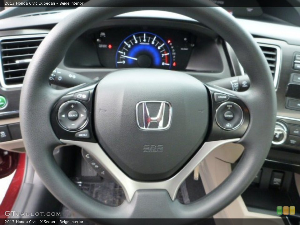 Beige Interior Steering Wheel for the 2013 Honda Civic LX Sedan #75809998