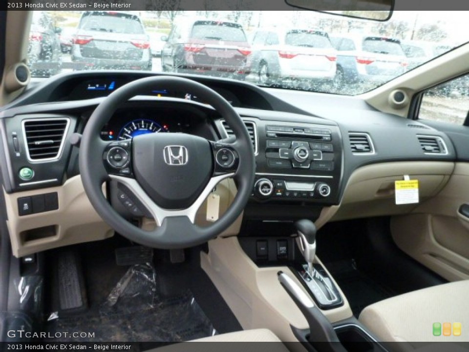 Beige Interior Dashboard for the 2013 Honda Civic EX Sedan #75810240