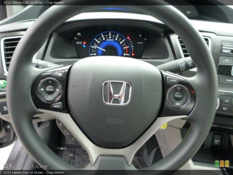 Gray Interior Steering Wheel for the 2013 Honda Civic LX Sedan #75810667