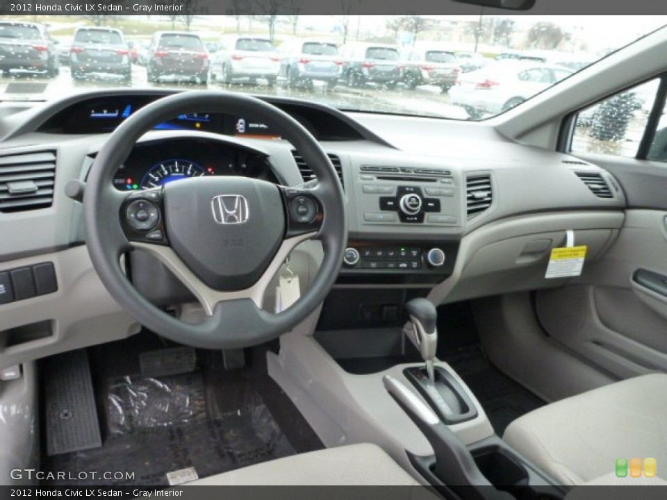 Gray Interior Prime Interior for the 2012 Honda Civic LX Sedan #75811621