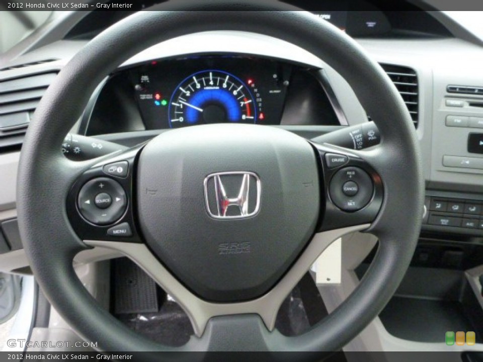 Gray Interior Steering Wheel for the 2012 Honda Civic LX Sedan #75811711