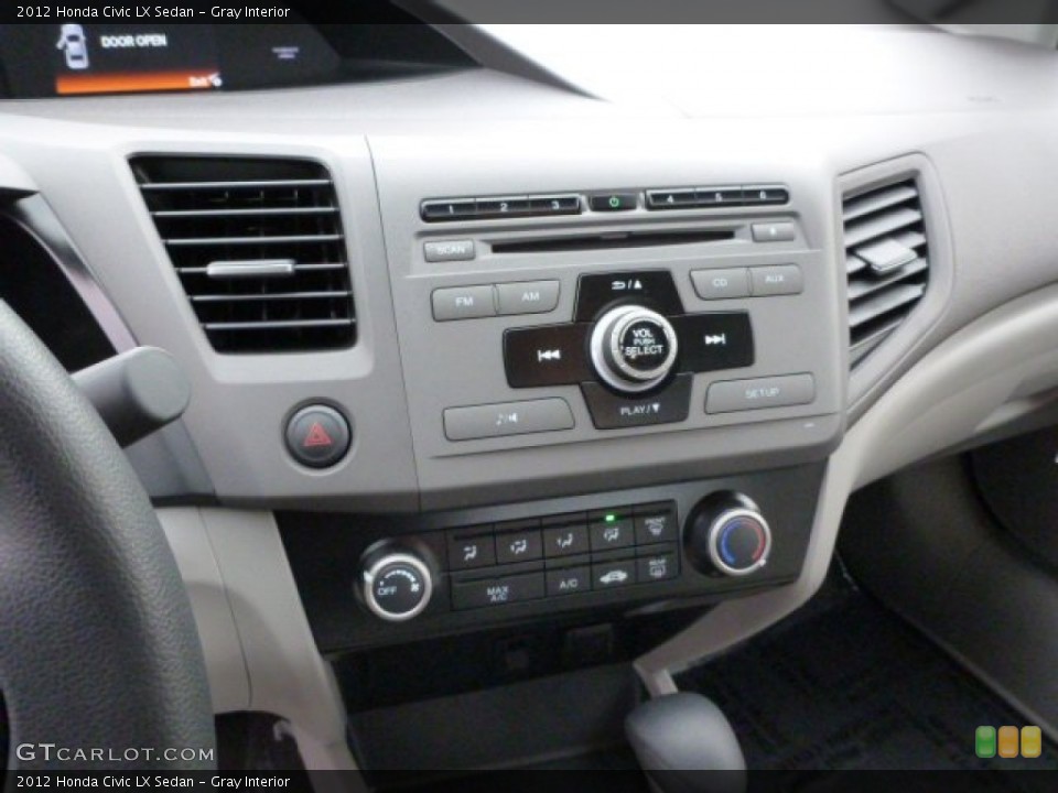 Gray Interior Controls for the 2012 Honda Civic LX Sedan #75811728