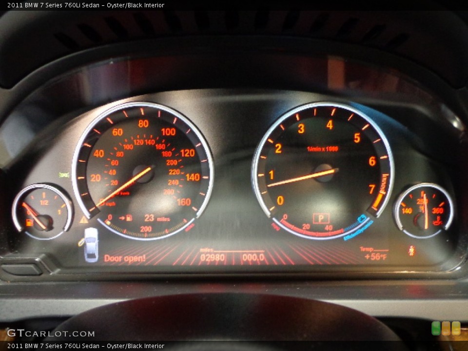 Oyster/Black Interior Gauges for the 2011 BMW 7 Series 760Li Sedan #75815978