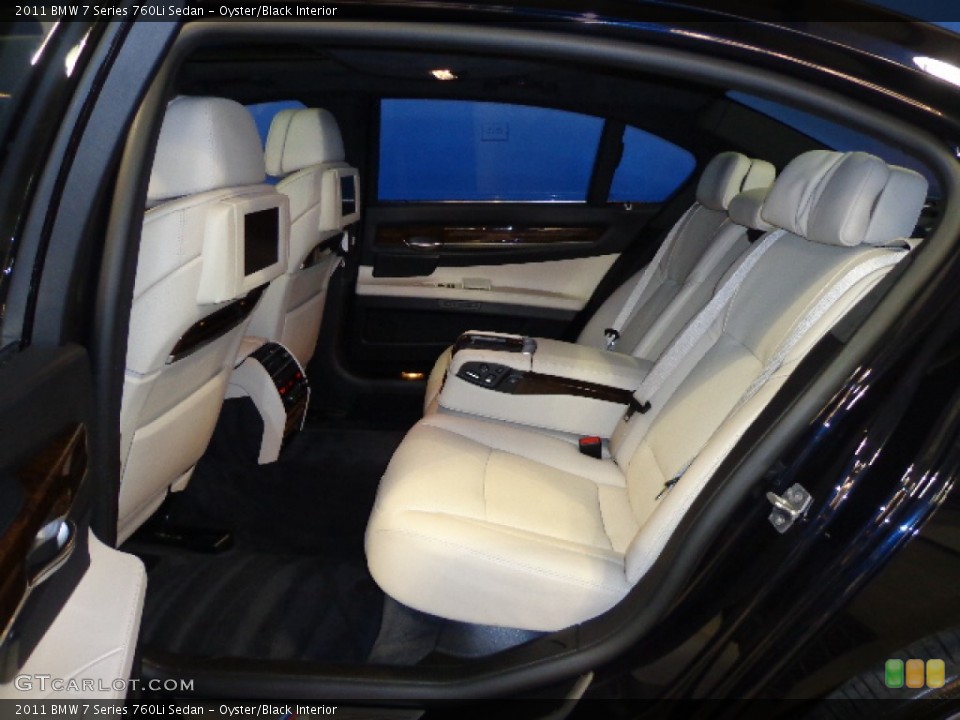 Oyster/Black Interior Rear Seat for the 2011 BMW 7 Series 760Li Sedan #75816107