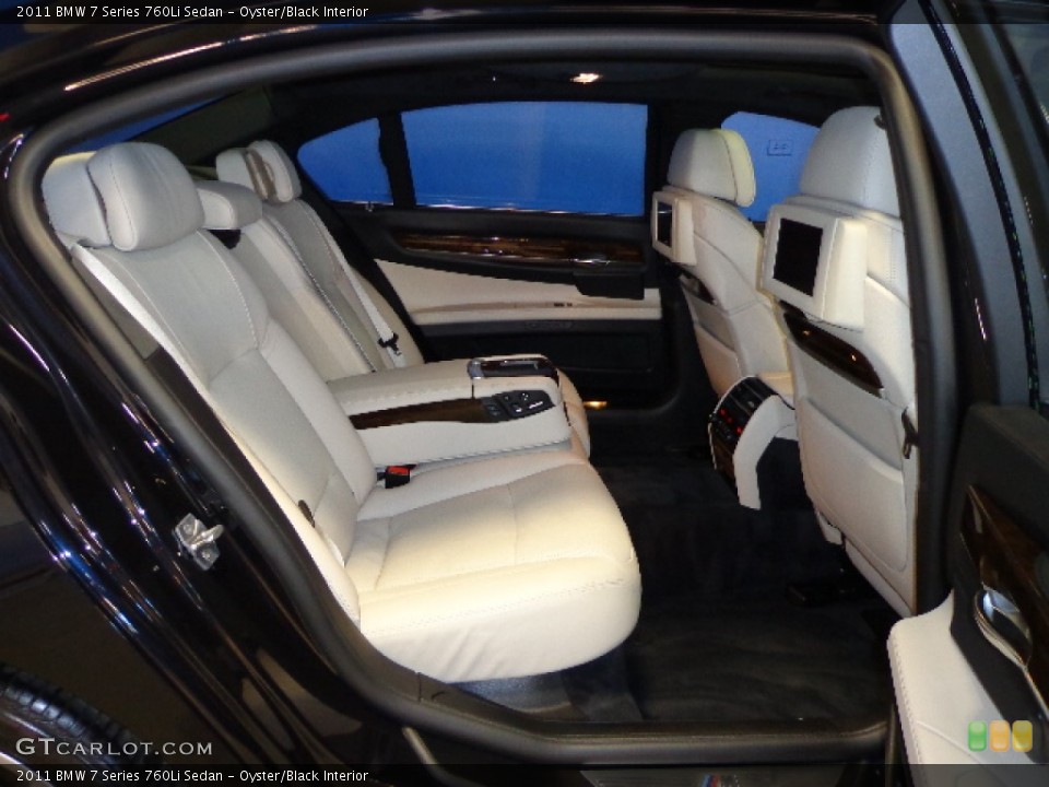 Oyster/Black Interior Rear Seat for the 2011 BMW 7 Series 760Li Sedan #75816409