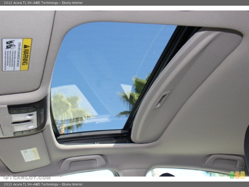 Ebony Interior Sunroof for the 2013 Acura TL SH-AWD Technology #75821113