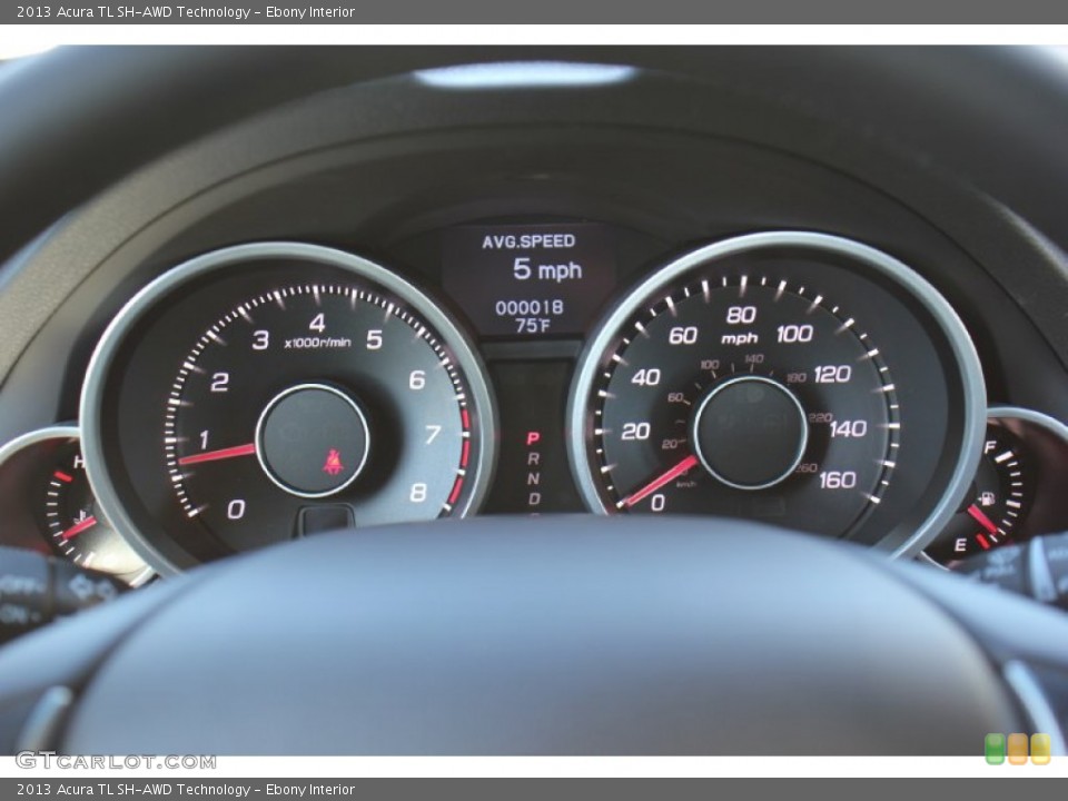 Ebony Interior Gauges for the 2013 Acura TL SH-AWD Technology #75821389