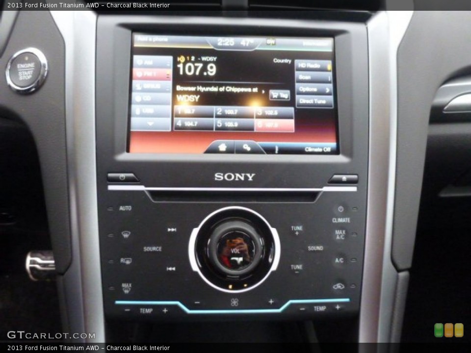 Charcoal Black Interior Controls for the 2013 Ford Fusion Titanium AWD #75825130