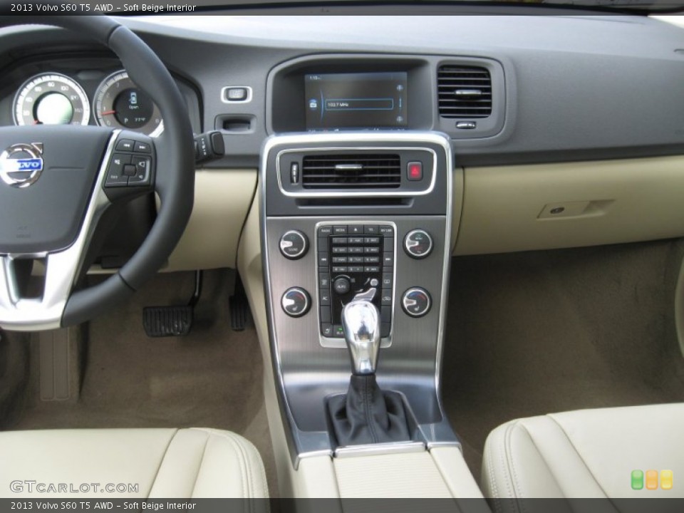 Soft Beige Interior Dashboard for the 2013 Volvo S60 T5 AWD #75828920