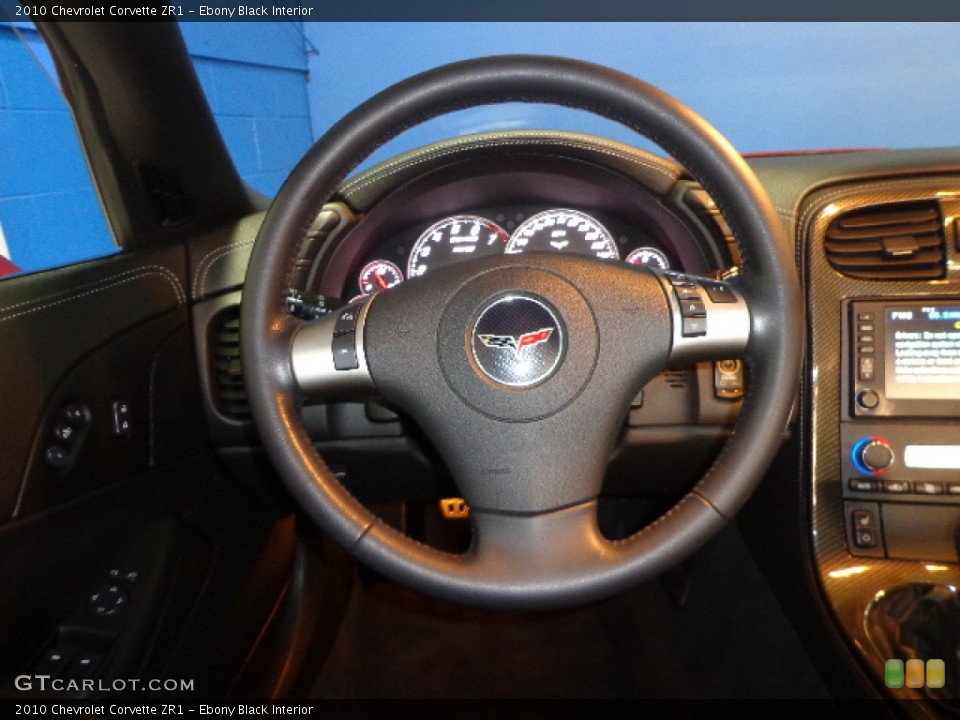 Ebony Black Interior Steering Wheel for the 2010 Chevrolet Corvette ZR1 #75832099