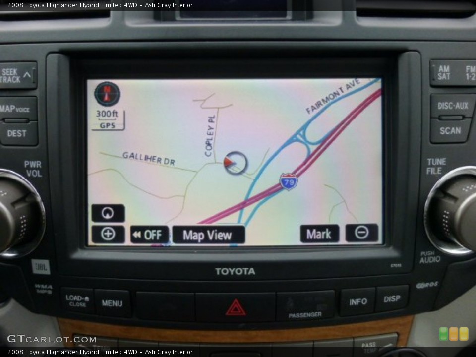 Ash Gray Interior Navigation for the 2008 Toyota Highlander Hybrid Limited 4WD #75832933