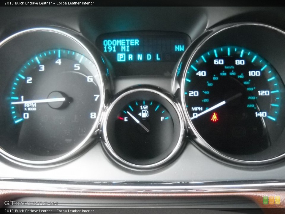 Cocoa Leather Interior Gauges for the 2013 Buick Enclave Leather #75840955
