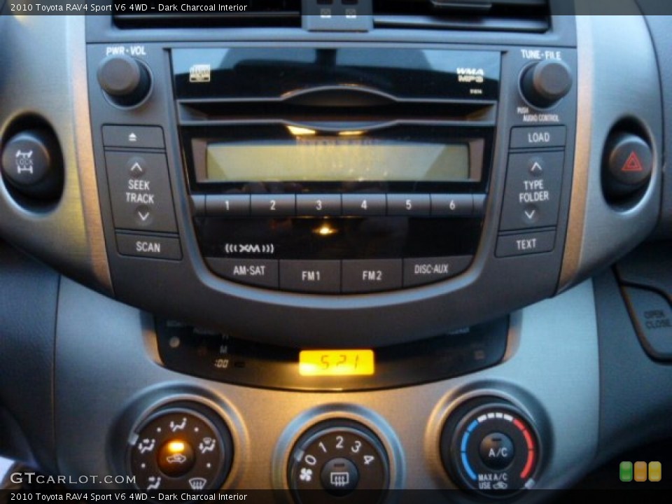 Dark Charcoal Interior Controls for the 2010 Toyota RAV4 Sport V6 4WD #75842598