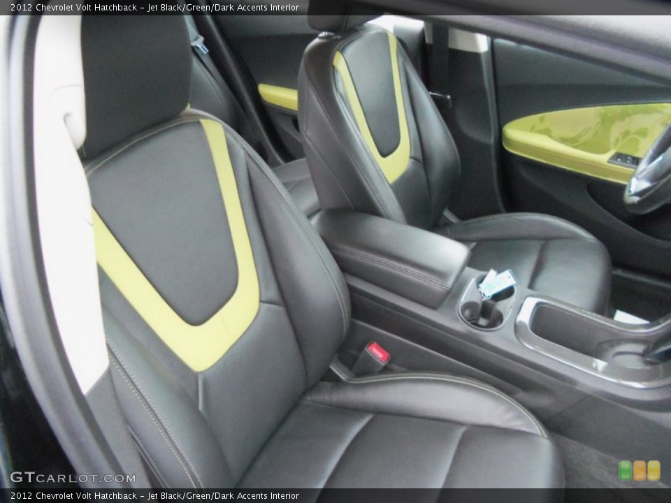 Jet Black/Green/Dark Accents Interior Front Seat for the 2012 Chevrolet Volt Hatchback #75846074